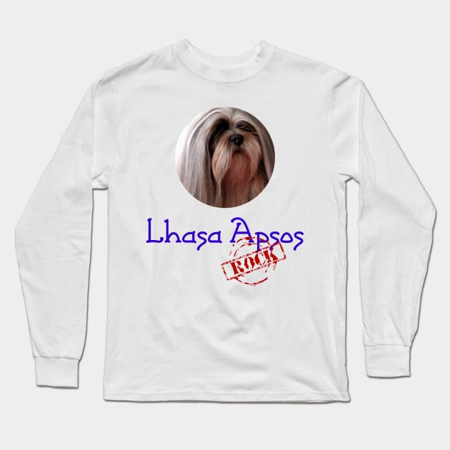 Lhasa Apsos Rock! Long Sleeve T-Shirt by Naves